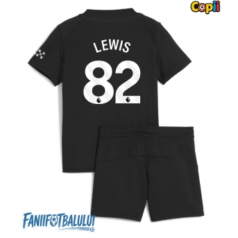 Manchester City Rico Lewis #82 Echipament de Fotbal Replică 2025-26 Copii Deplasare (+ Șorturi)